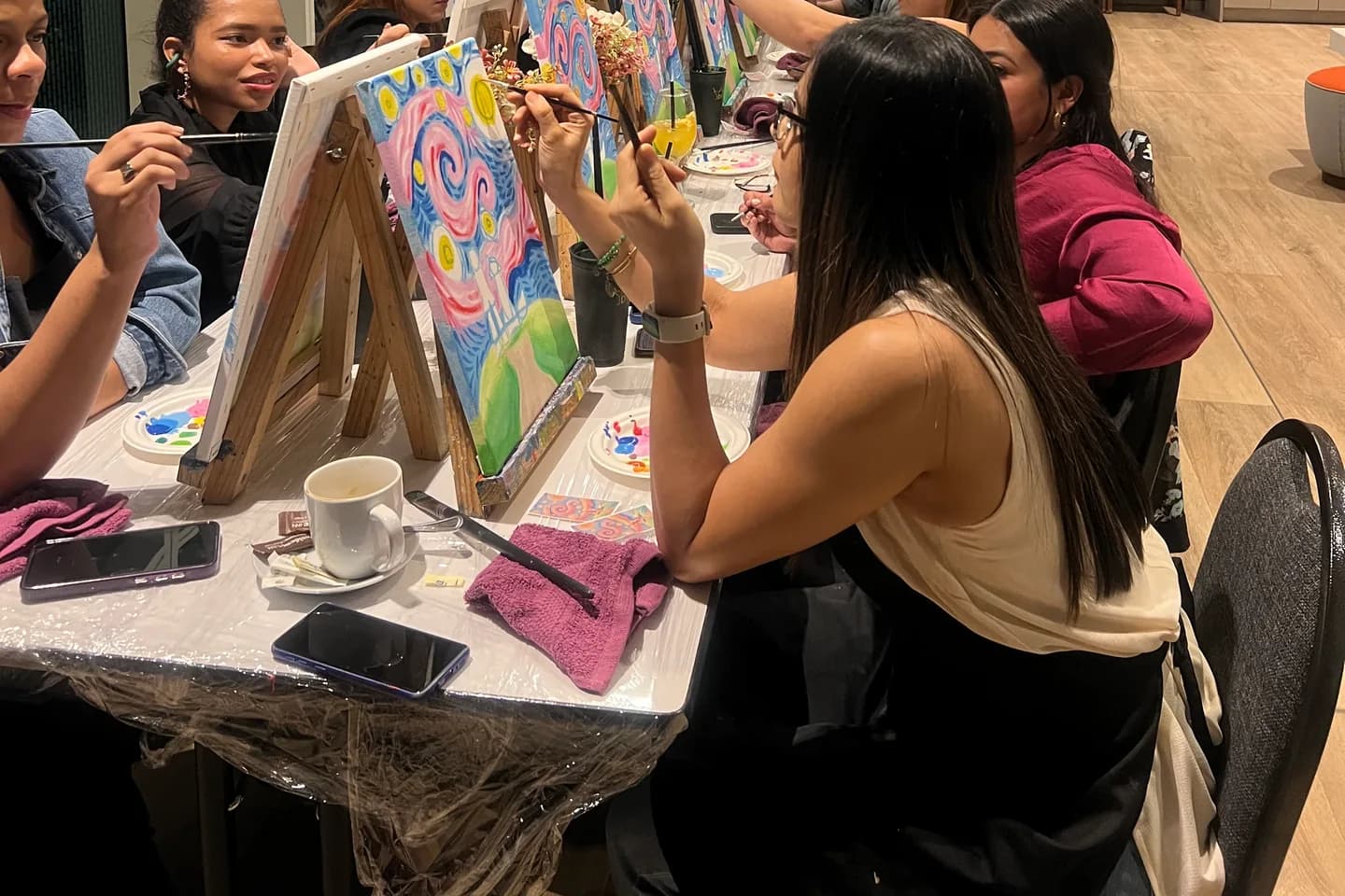 Fundraising event with live painting by Paints & Drinks