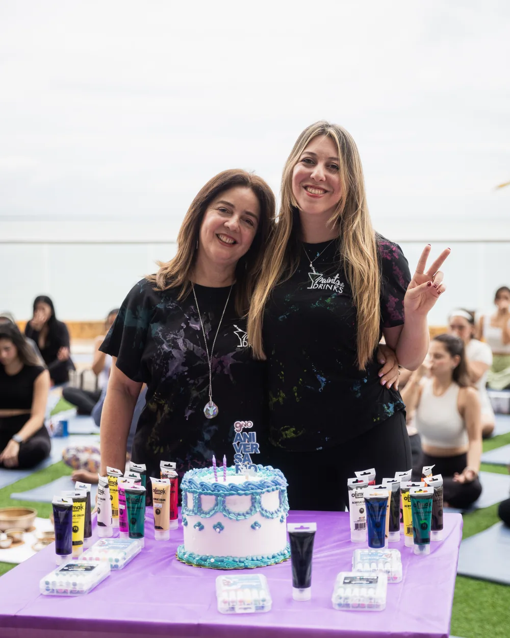 Irgia Barros and Jessica Vaca, mother and daughter founders of Paints & Drinks
